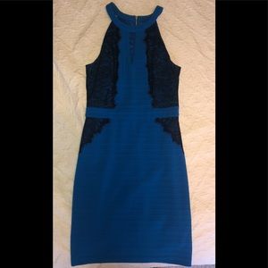 Guess royal blue with black lace dress